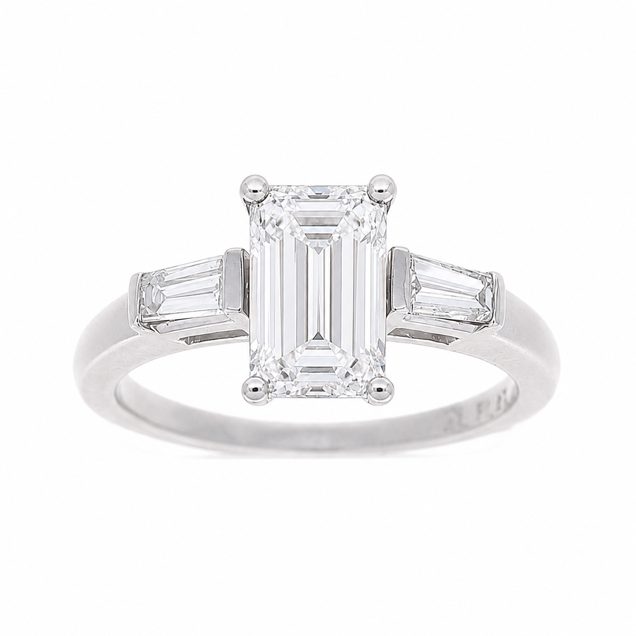 Ladies Platinum 0.43cts Baguette Diamond Engagement Ring Setting