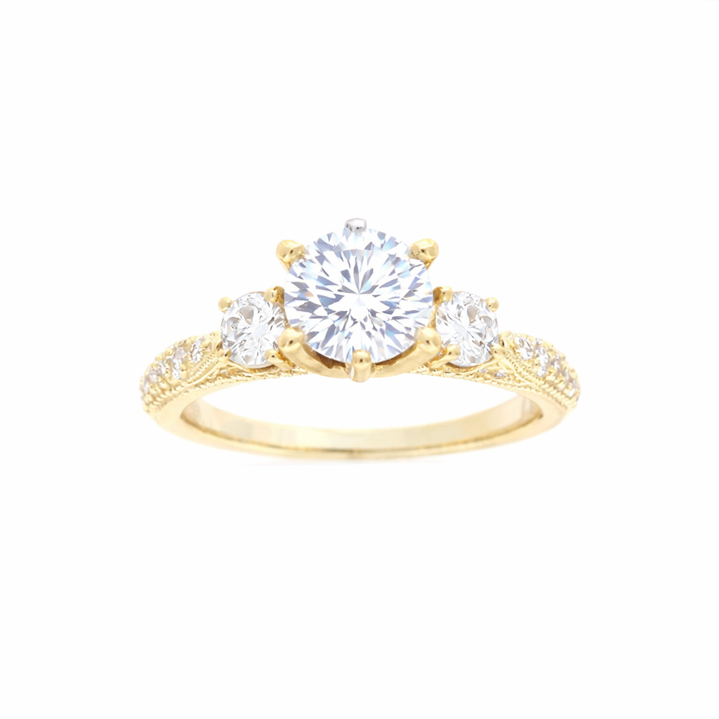 Ladies 18kt Yellow Gold 0.52cts Diamond Engagement Ring Setting