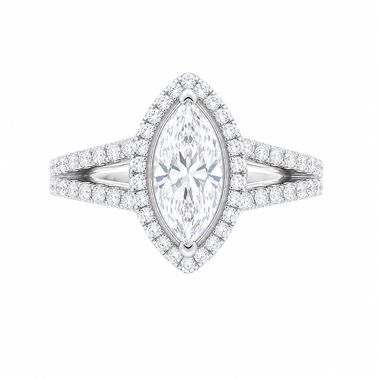 Ladies 14kt White Gold 0.46cts Diamond Engagement Ring Setting By Crown