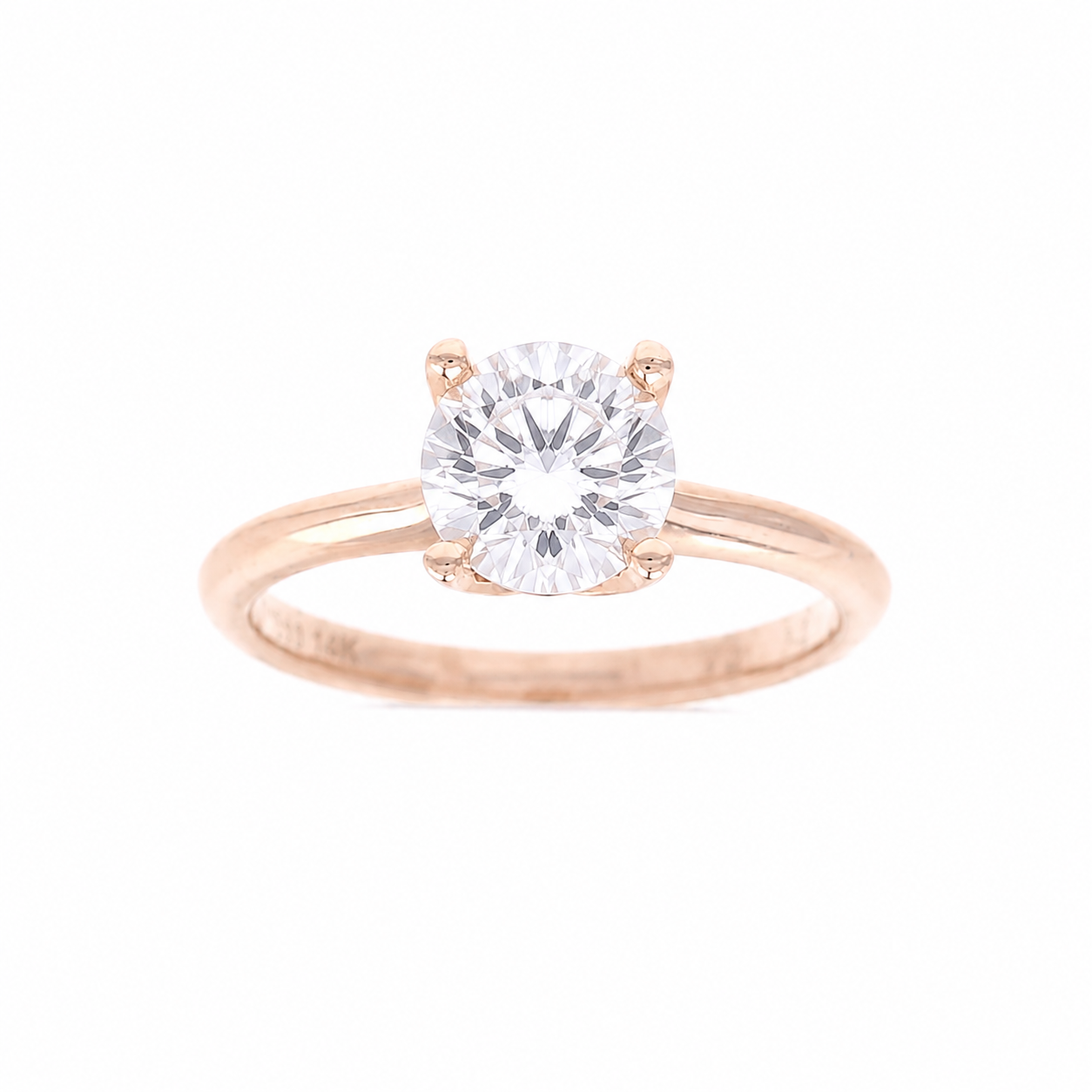 Ladies 14kt Rose Gold 0.13cts Diamond Engagement Ring Setting