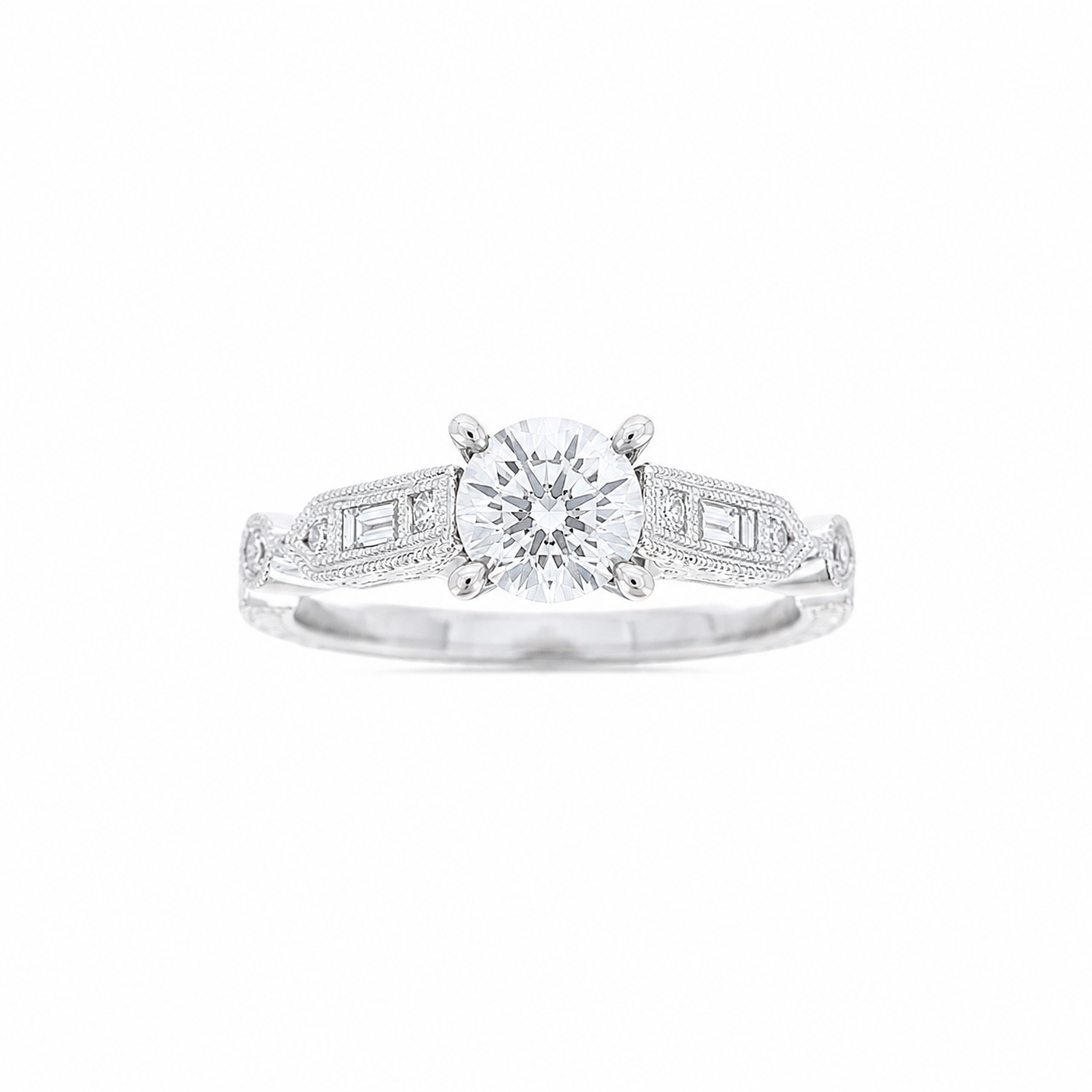 Ladies 14kt White Gold 0.22cts Diamond Engagement Ring Setting