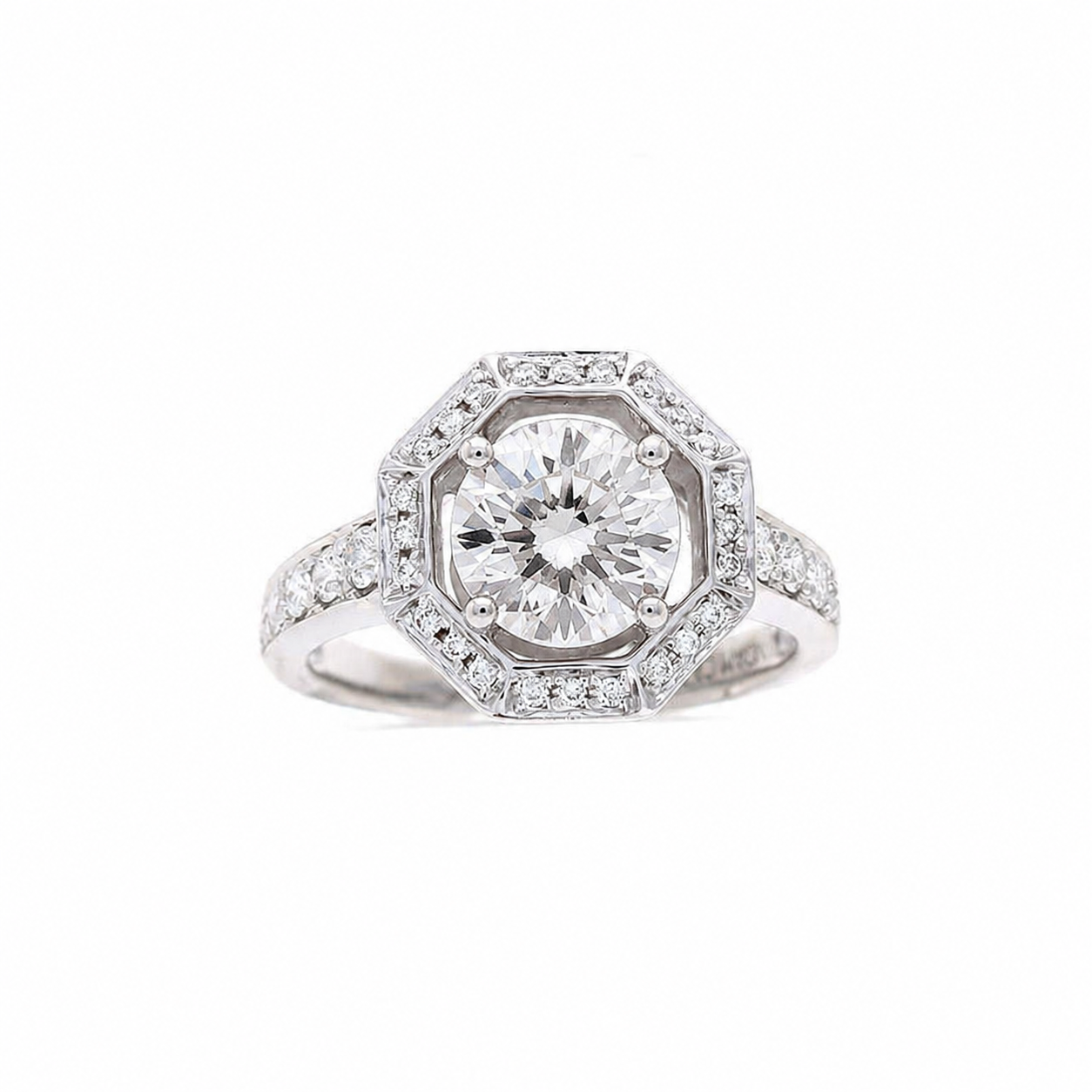 Ladies 14kt White Gold 0.39cts Diamond Engagement Ring Setting By Crown