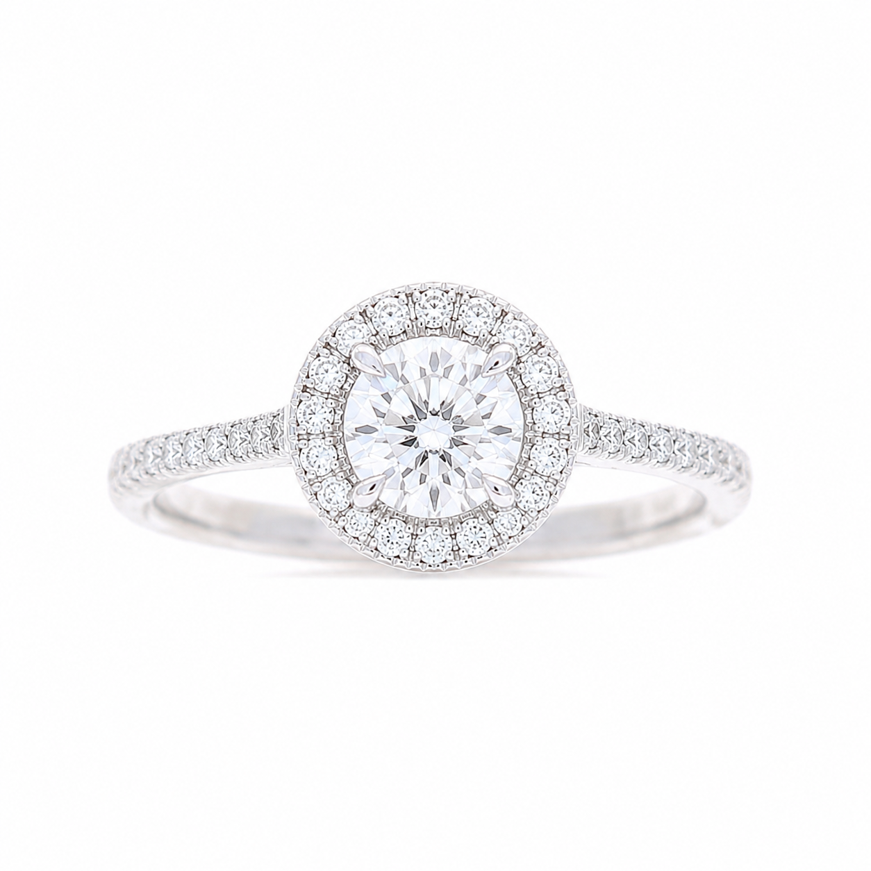 Ladies 14kt White Gold 0.16cs Diamond Engagement Ring Setting