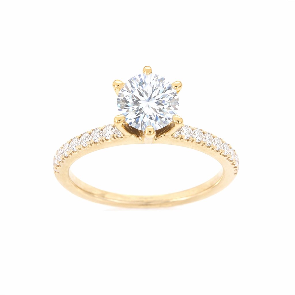 Ladies 14kt Yellow 0.22cts Diamond Engagement Ring Setting