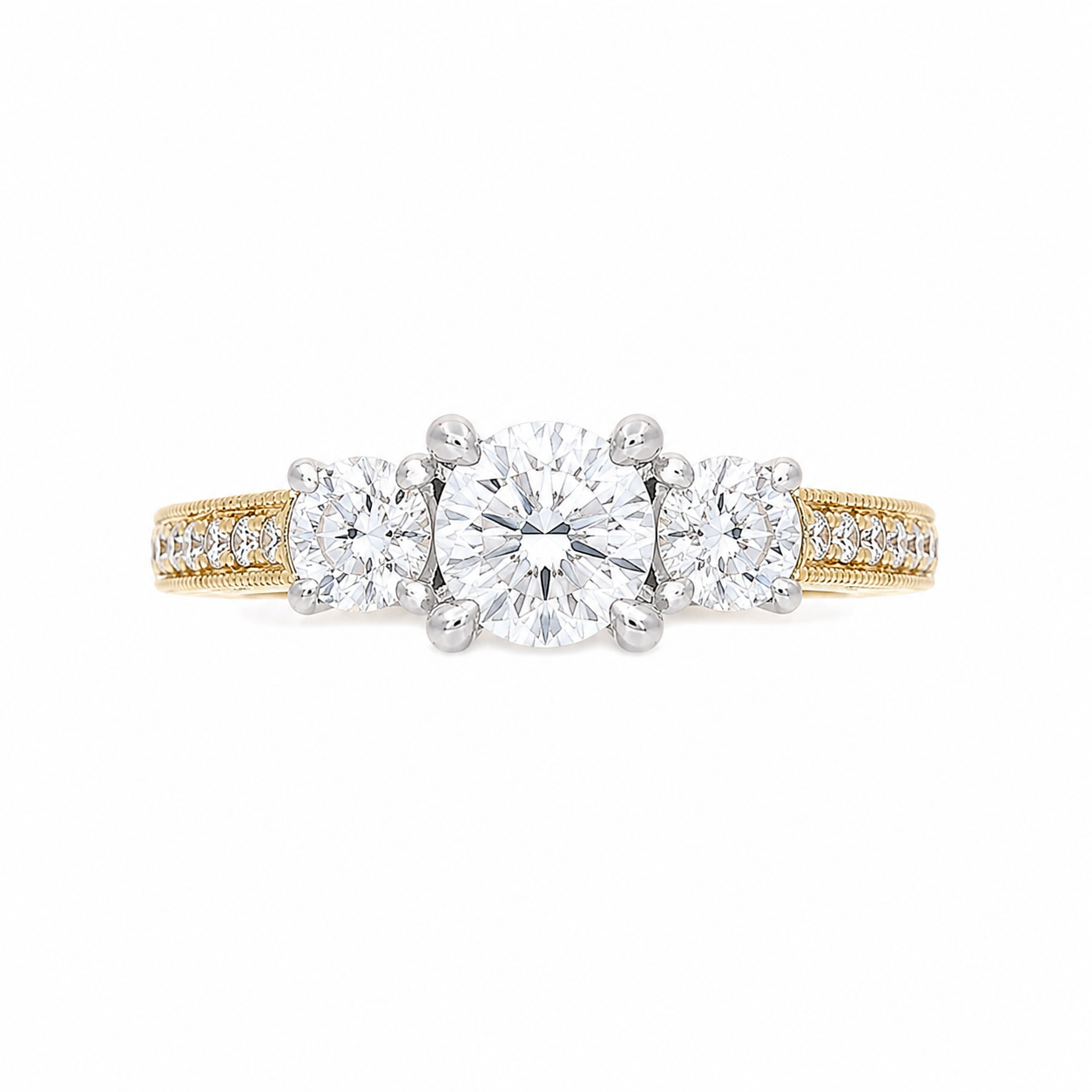 Ladies Two Tone 0.64cts Diamond Engagement Ring Setting