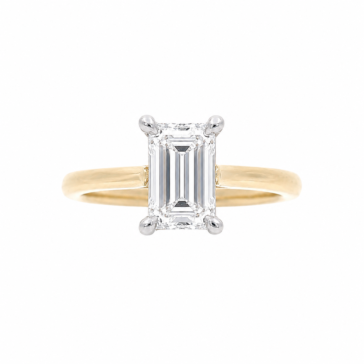 Ladies 14kt Yellow and White Gold Diamond Engagement Ring Setting