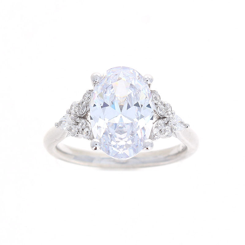 Ladies 14kt White Gold Oval Cut Diamond Engagement Ring Sample Setting
