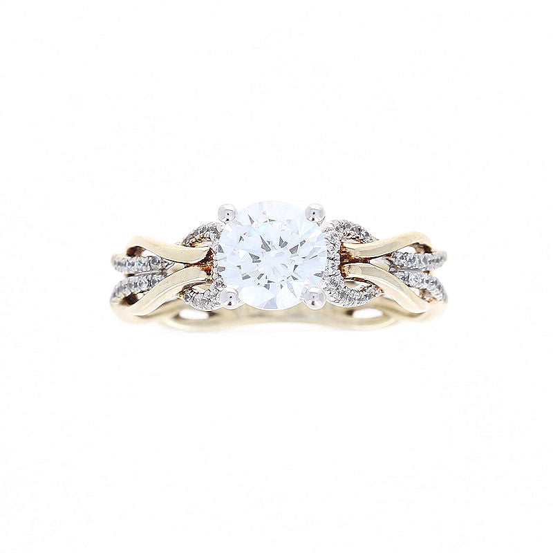 Ladies 18kt Two Tone Round Diamond Engagement Ring Sample Setting By Simon G