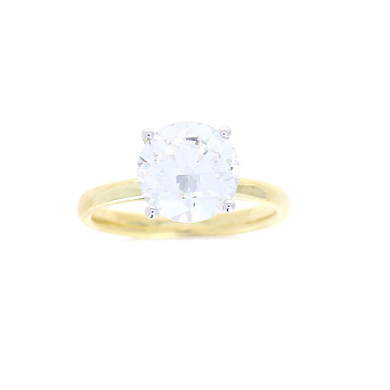 Ladies 14kt Yellow Gold Round Diamond Engagement Ring Sample Setting