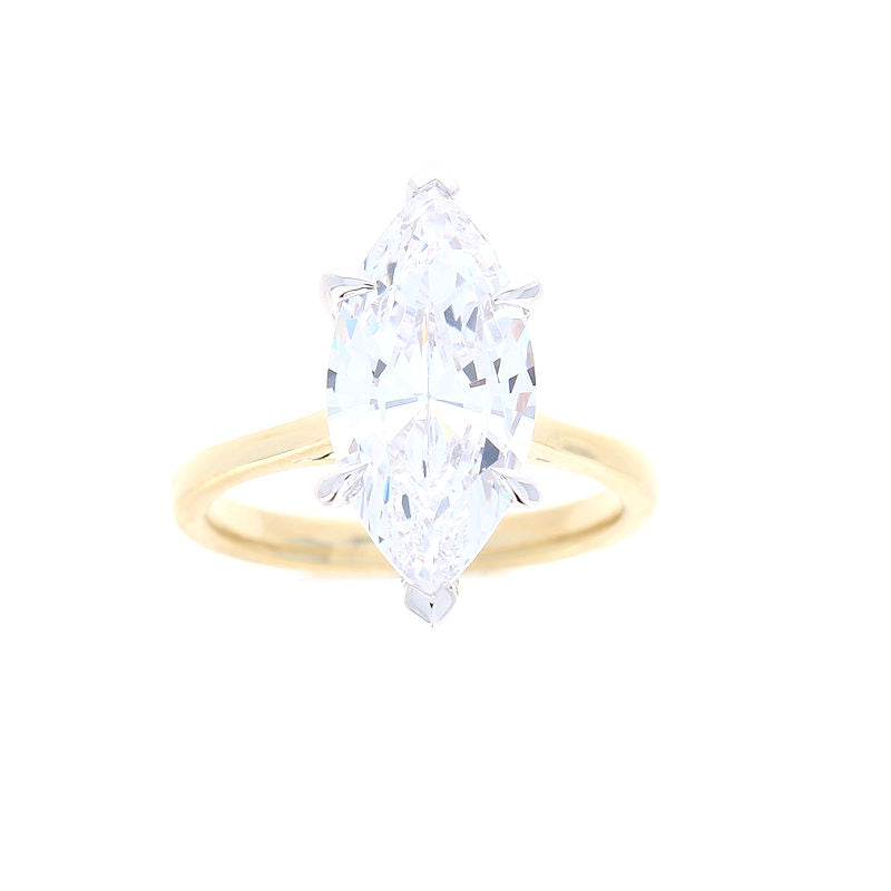 Ladies 14kt Two Tone Marquise Cut Diamond Engagement Ring Sample Setting By Simon G