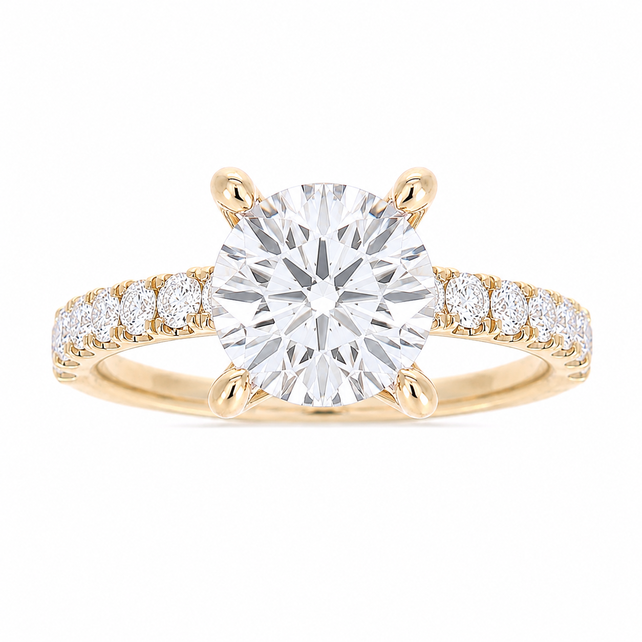 Ladies 14kt Yellow Gold 0.75cts Diamond Engagement Ring Setting