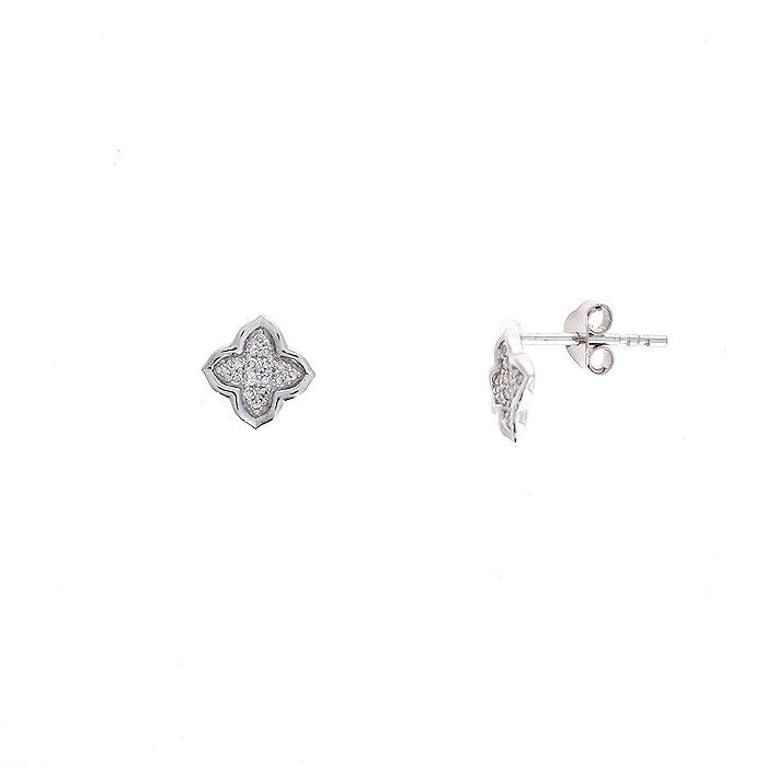 Ladies 14kt White Gold 0.10cts Diamond Earrings