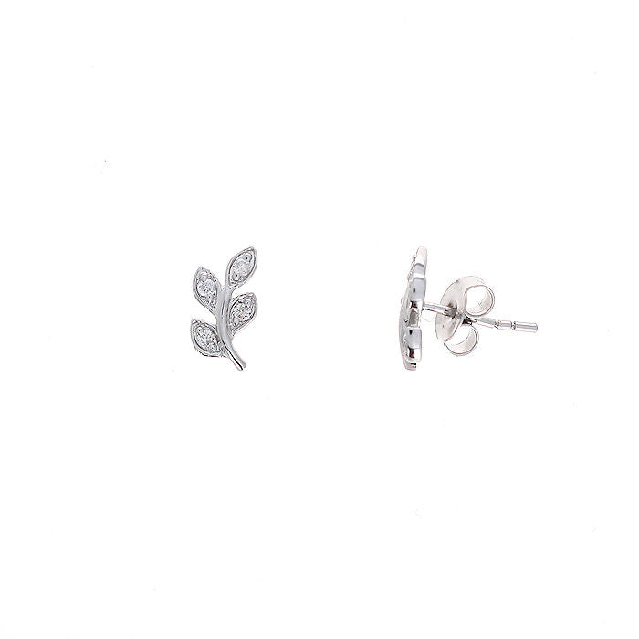 Ladies 14kt White Gold 0.12cts Diamond Earrings