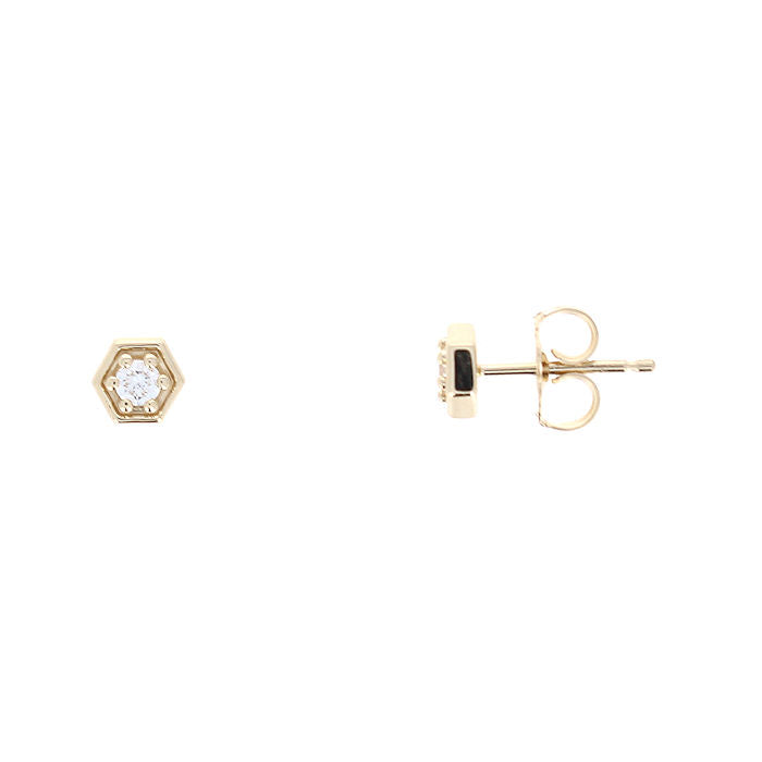 Ladies 14kt Yellow Gold 0.14cts Diamond Earrings