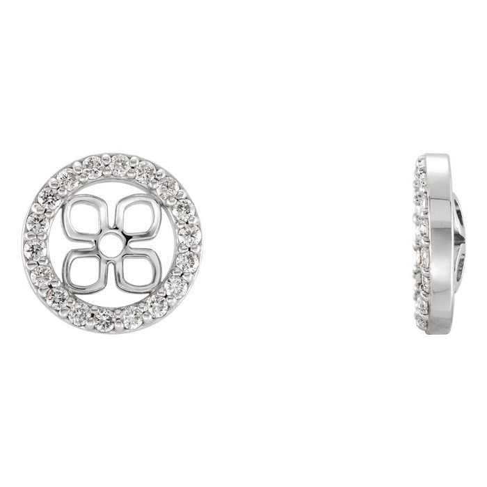 Ladies 14kt White Gold 0.20cts Diamond Earring Jackets