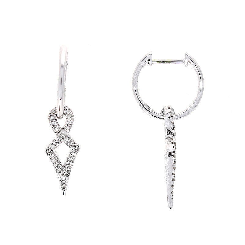 Ladies 14kt White Gold 0.33cts Diamond Earrings