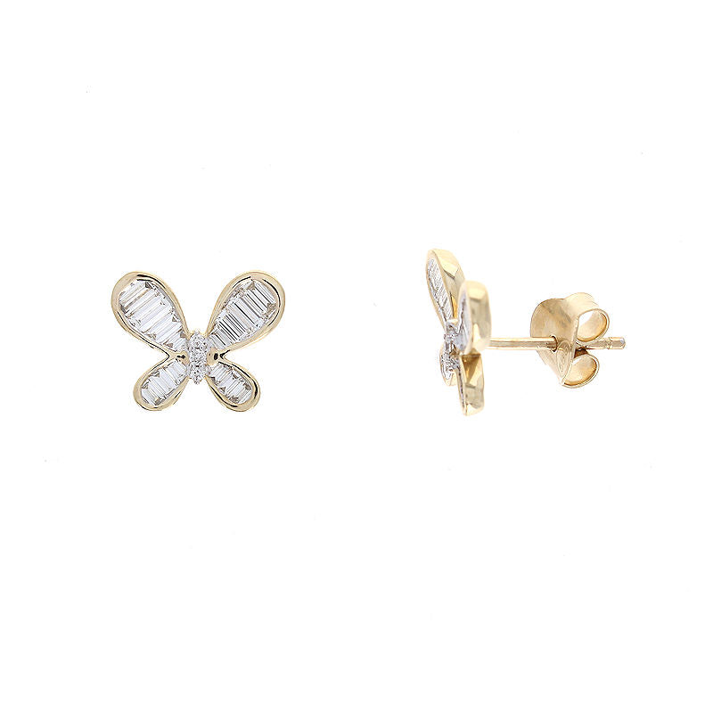 Ladies 14kt Yellow Gold 0.76cts Diamond Earrings