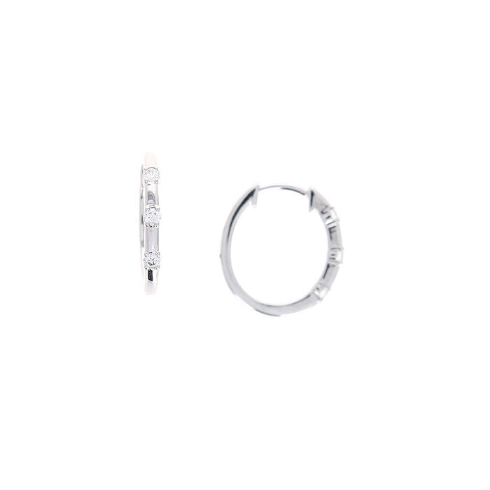 Ladies 14kt White Gold 0.12cts Diamond Earrings