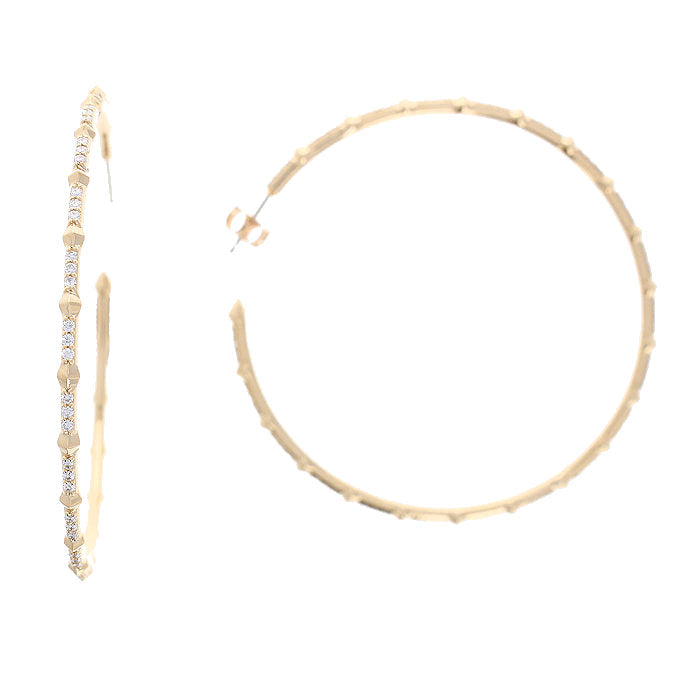 Ladies 14kt Rose Gold 1.01cts Diamond Hoop Earrings
