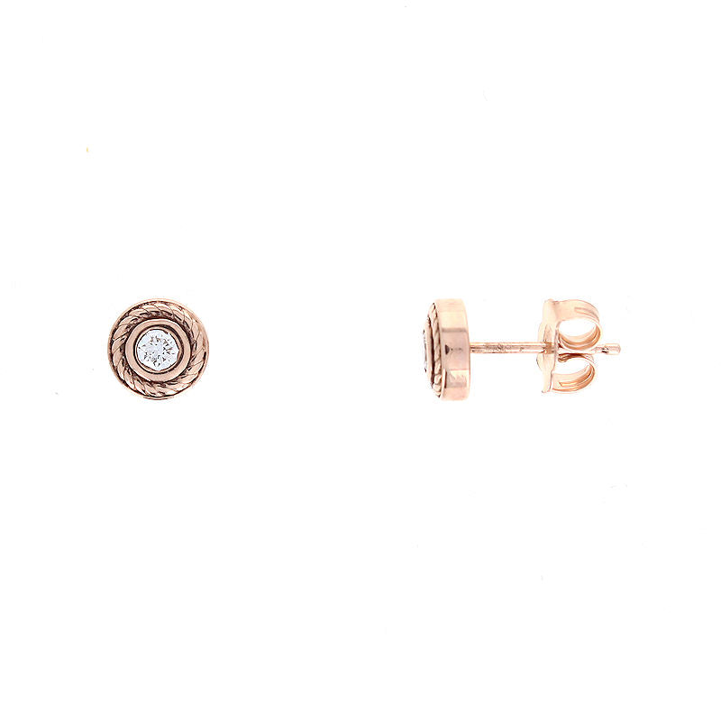 Ladies 14kt Rose Gold 0.25cts Diamond Earrings