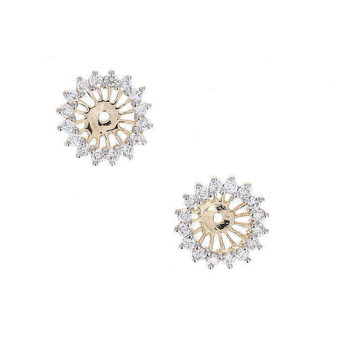 Ladies 14kt Yellow Gold 0.62cts Diamond Earring Jackets