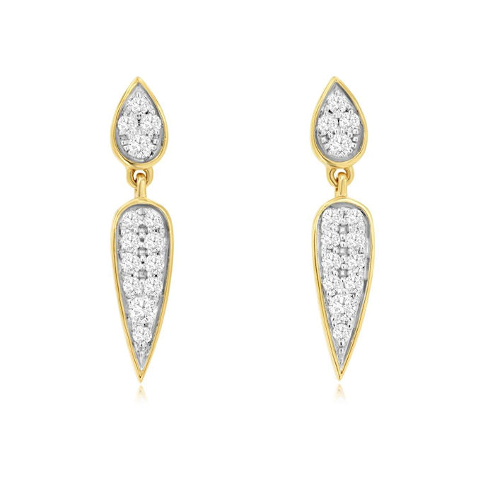 Ladies 14kt Yellow Gold 0.50cts Diamond Earrings