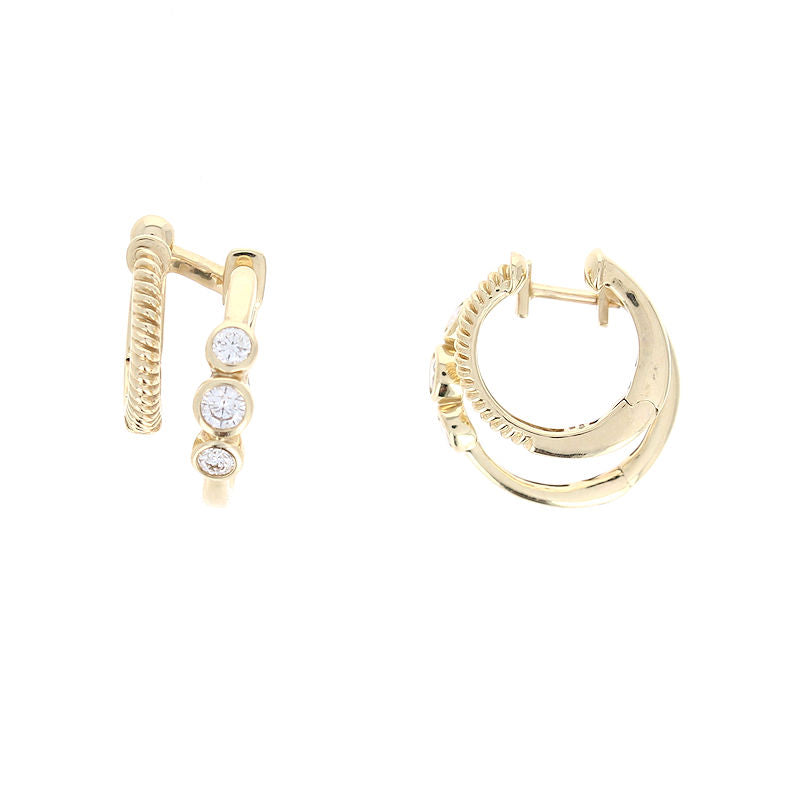 Ladies 14kt Yellow Gold 0.30cts Diamond Hoop Earrings
