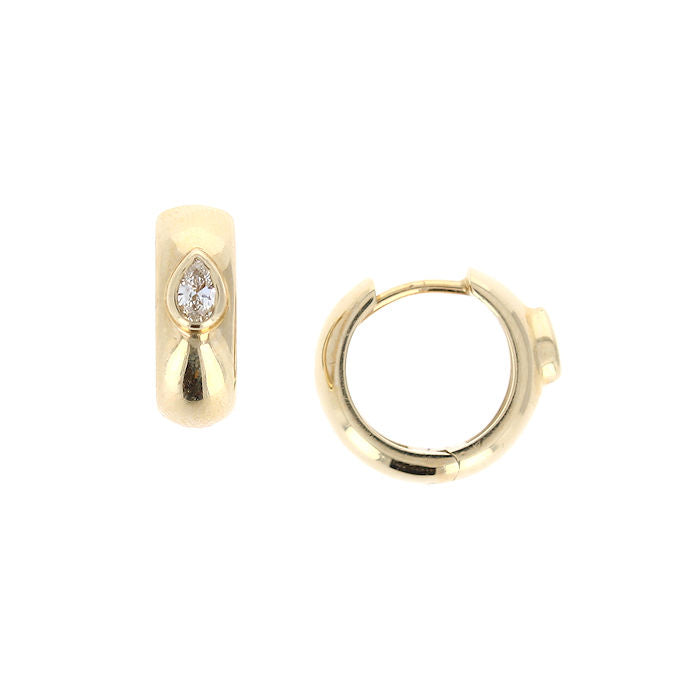 Ladies 14kt Yellow Gold 0.26cts Diamond Hoop Earrings