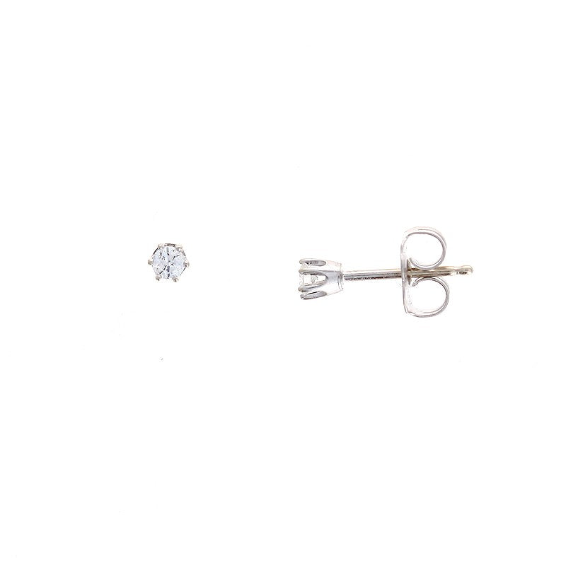 Ladies 14kt White Gold 0.10cts Diamond Stud Earrings