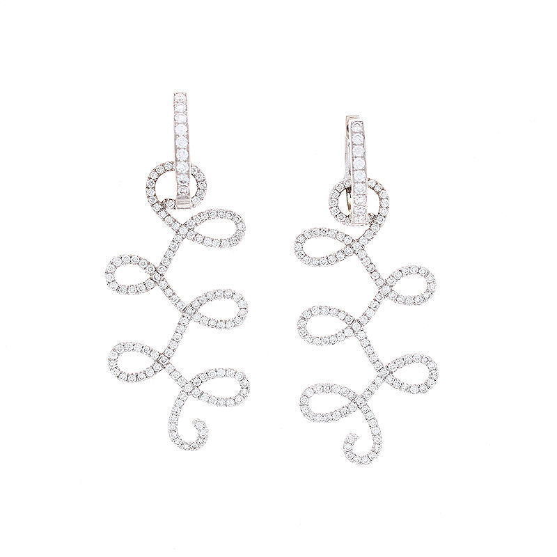 Ladies 18kt White Gold 1.61cts Diamond Earrings
