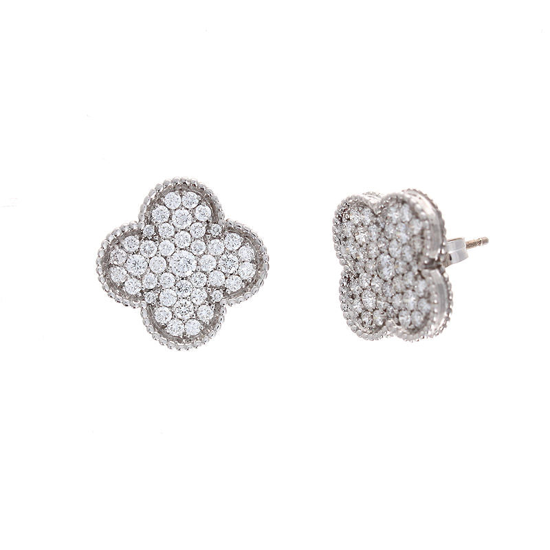 Ladies 14kt White Gold 2.30cts Diamond Stud Earrings