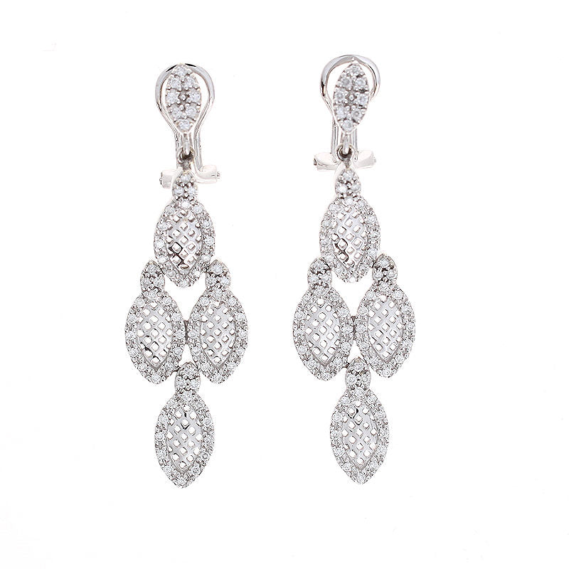 Ladies 18kt White Gold 0.76ct Diamond Earrings
