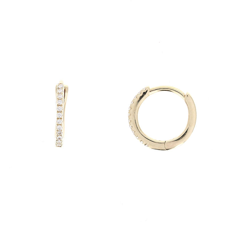 Ladies 14kt Yellow Gold 0.07cts Diamond Hoop Earrings