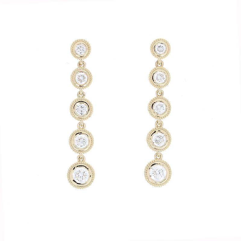 Ladies 14kt Yellow Gold 1.30cts Diamond Earrings