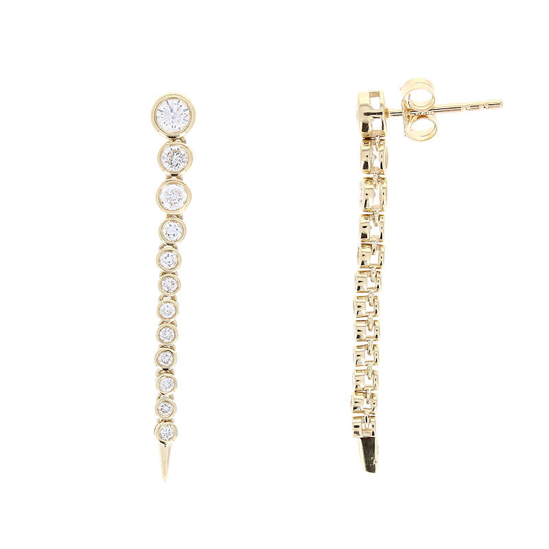Ladies 14kt Yellow Gold 0.77cts Diamond Earrings