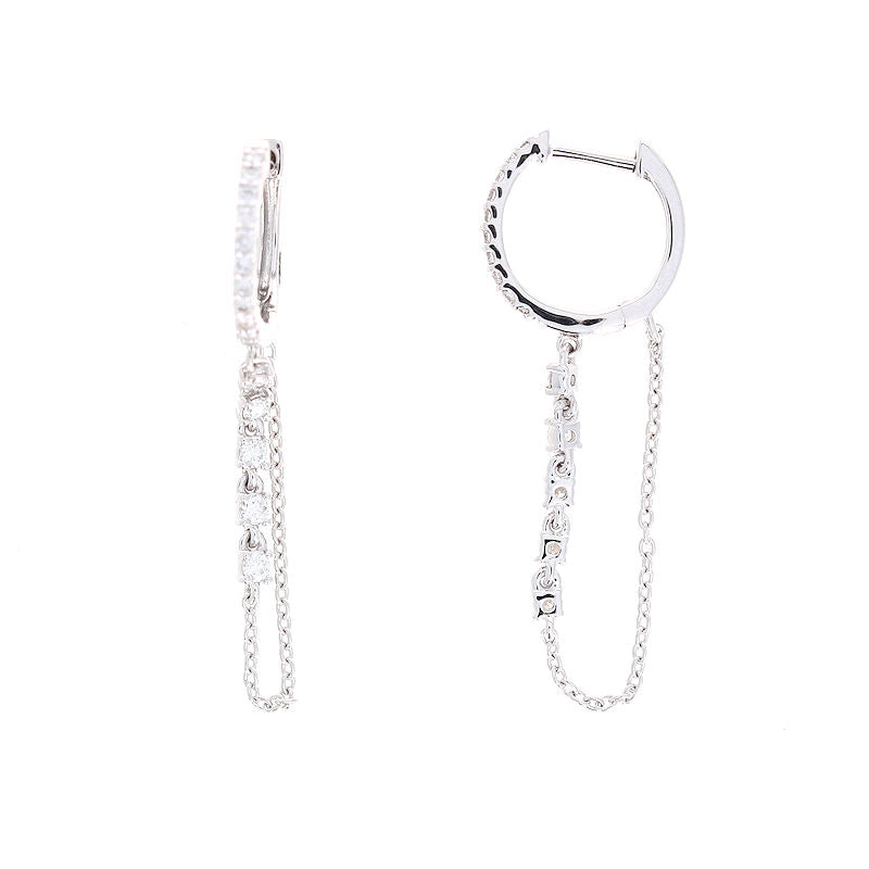 Ladies 14kt White Gold 0.40cts Diamond Earrings