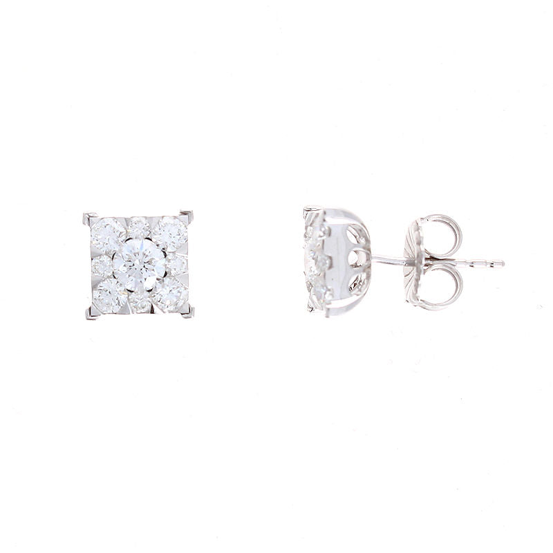 Ladies 14kt White Gold 1.38cts Diamond Stud Earrings