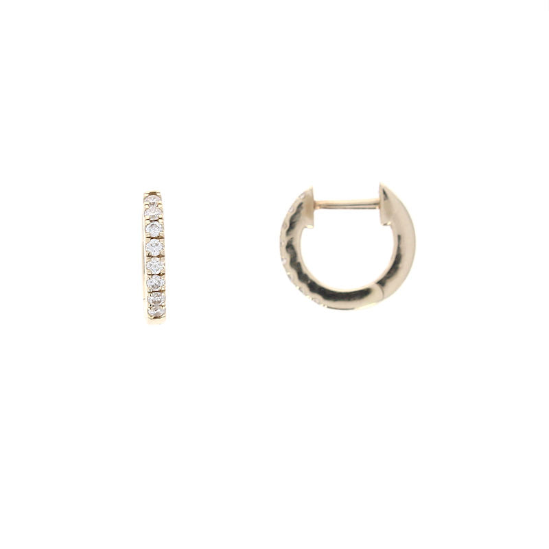 Ladies 14kt Yellow Gold 0.11cts Diamond Huggie Earrings