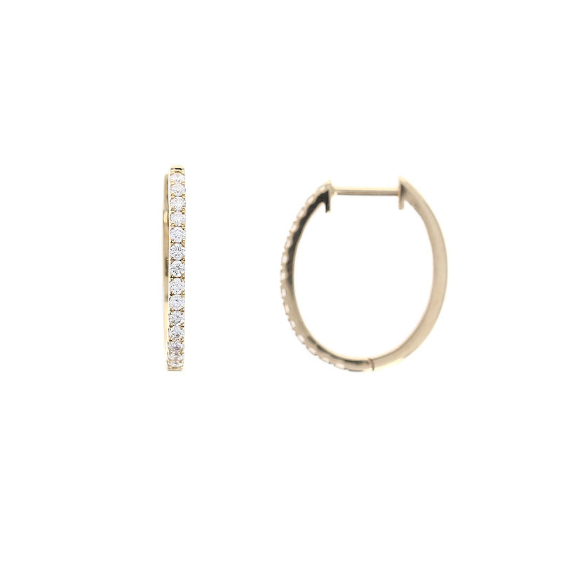 Ladies 14kt Yellow Gold 0.32cts Diamond Hoop Earrings