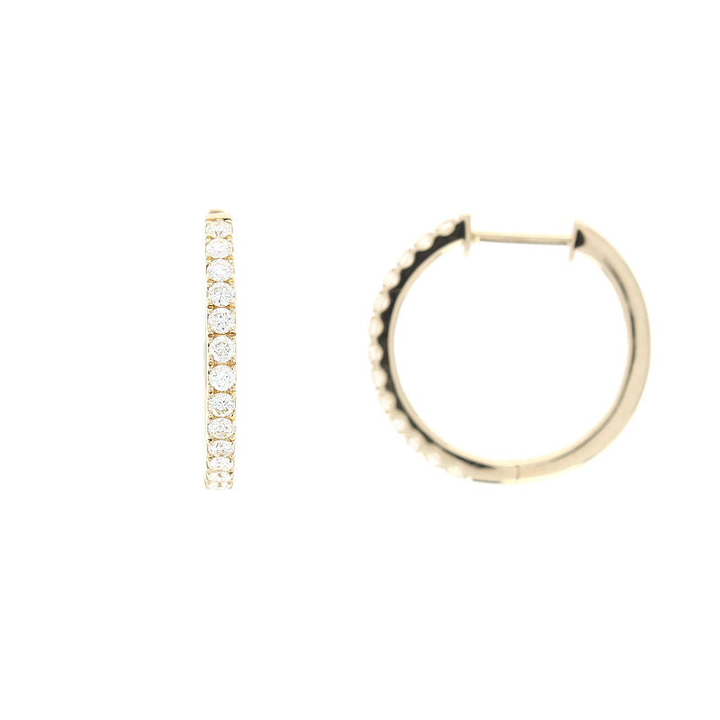 Ladies 14kt Yellow Gold 0.53cts Diamond Hoop Earrings
