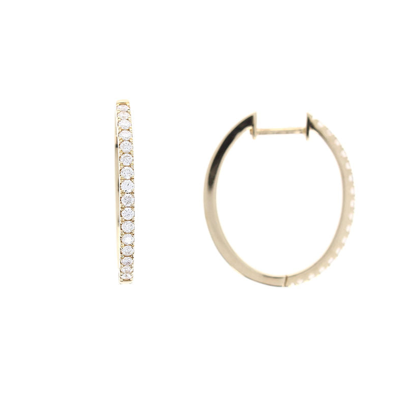 Ladies 14kt Yellow Gold 0.42cts Diamond Hoop Earrings