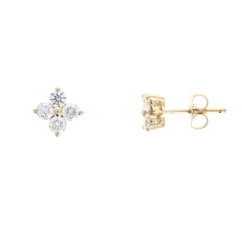 Ladies 14kt Yellow Gold 1.00cts Diamond Earrings