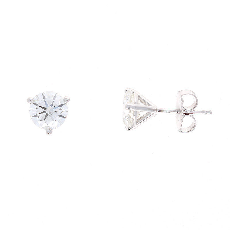 Ladies 14kt White Gold 2.01cts Diamond Stud Earrings