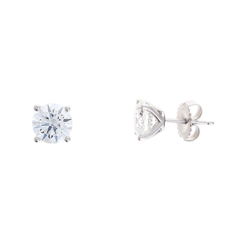 Ladies 14kt White Gold 3.04cts Lab Grown Diamond Stud Earrings