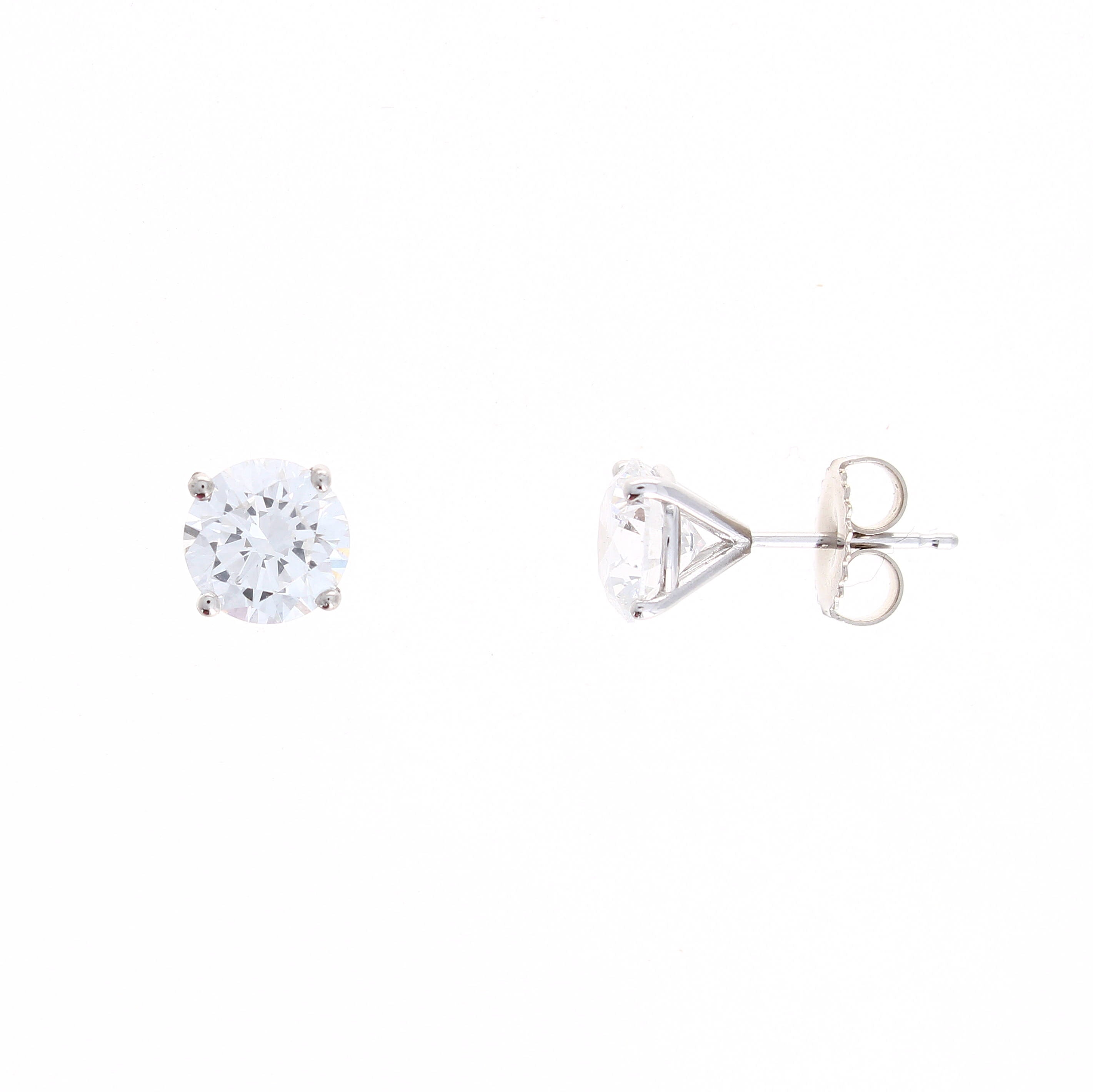 Ladies 14kt White Gold 3.01cts Lab Grown Diamond Stud Earrings