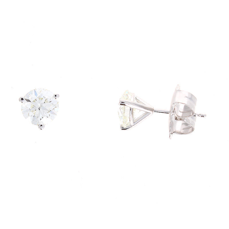 Ladies 14kt White Gold 2.40cts Diamond Stud Earrings