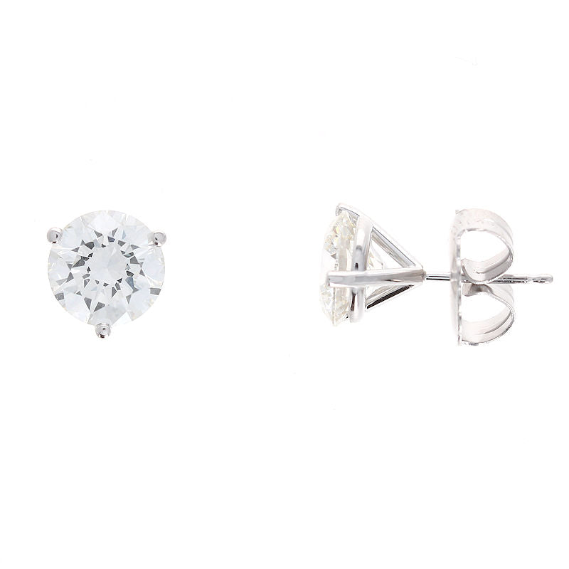 Ladies 14kt White Gold 4.36cts Diamond Stud Earrings