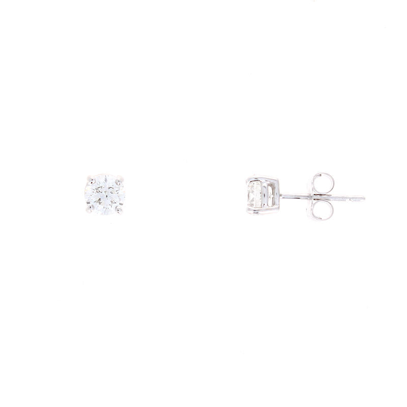 Ladies 14kt White Gold 0.75cts Diamond Stud Earrings