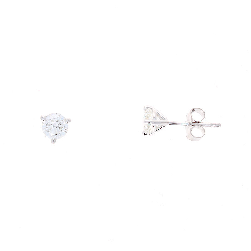 Ladies 14kt White Gold 0.75ctw Diamond Stud Earrings