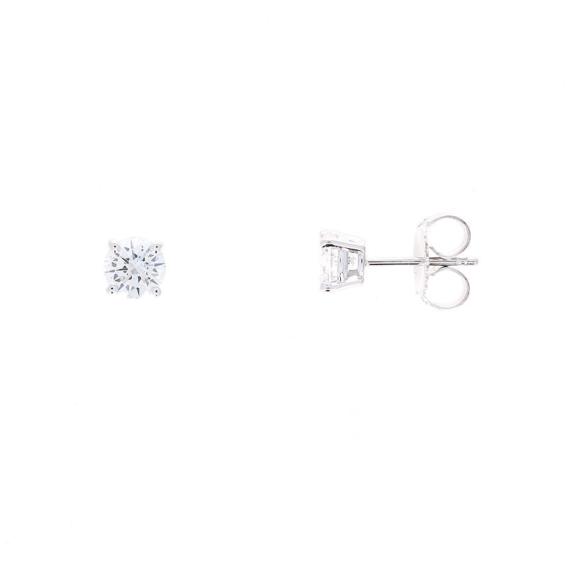 Ladies 14kt White Gold 1.00cts Diamond Stud Earrings